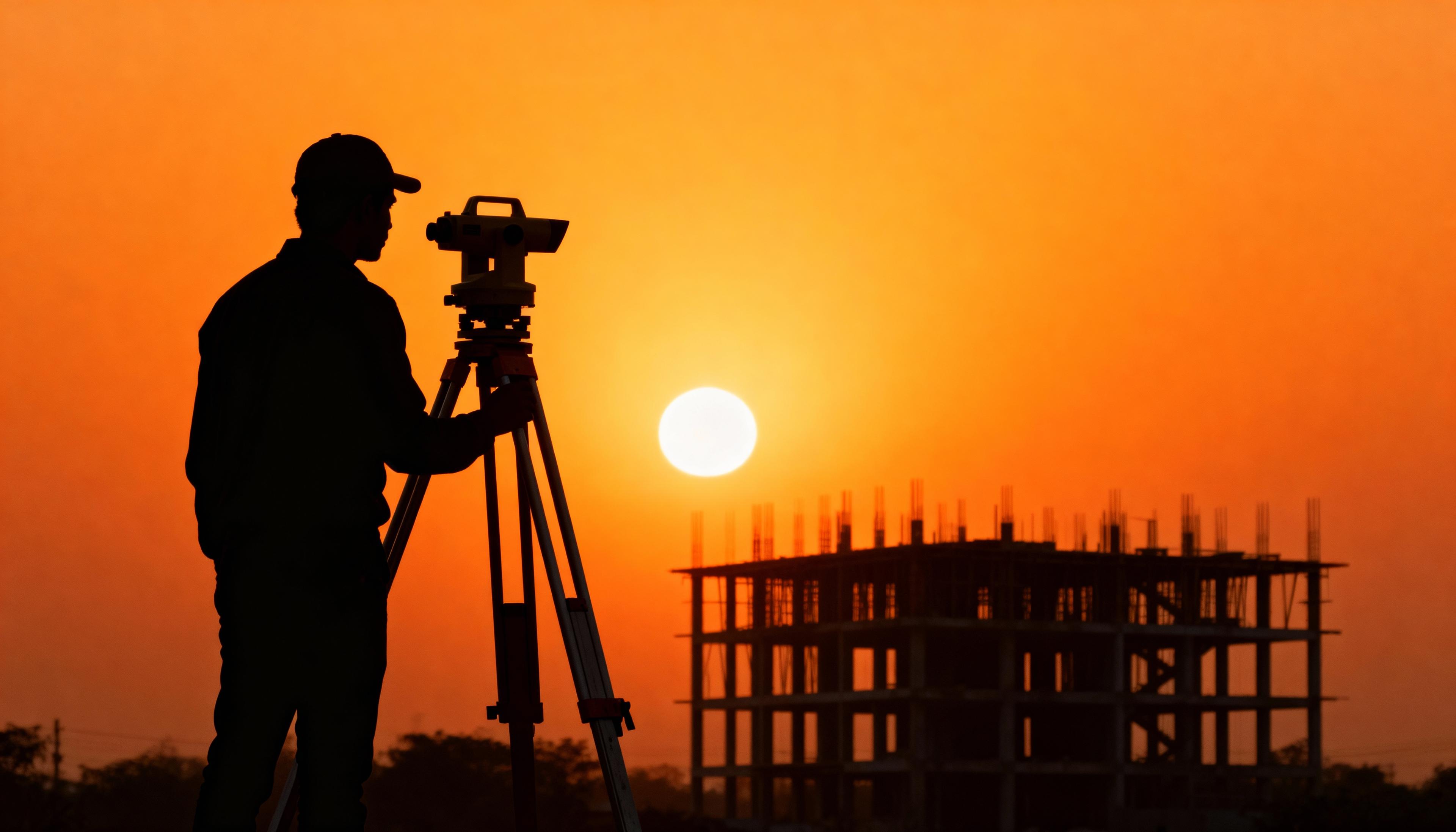 Land survey professionals working in the field
